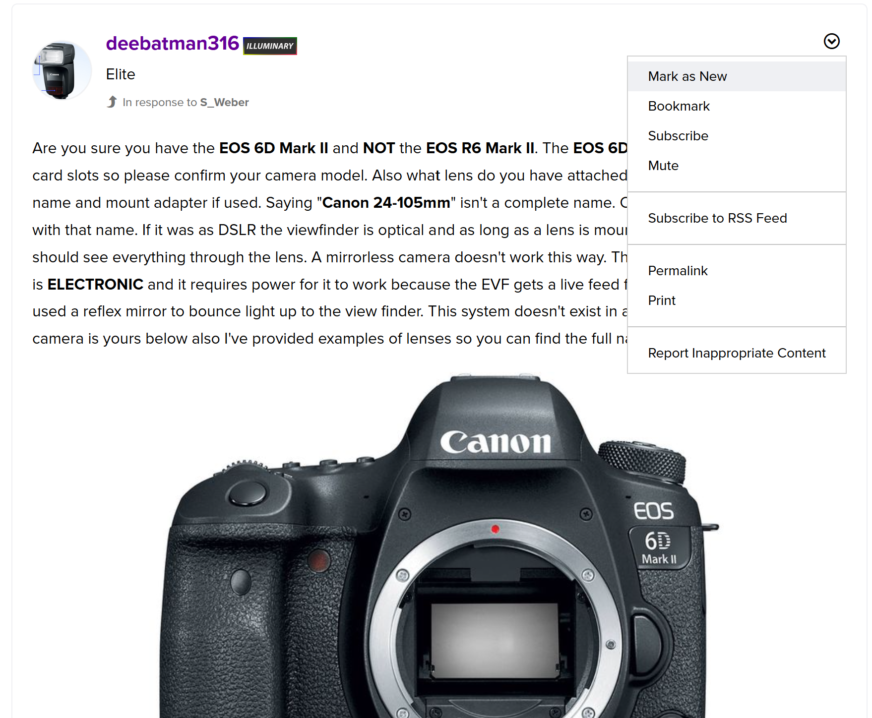 EOS 6D Mark II Not Responding - Canon Community