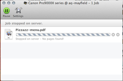 Pixma 9000 Mark II Mac error