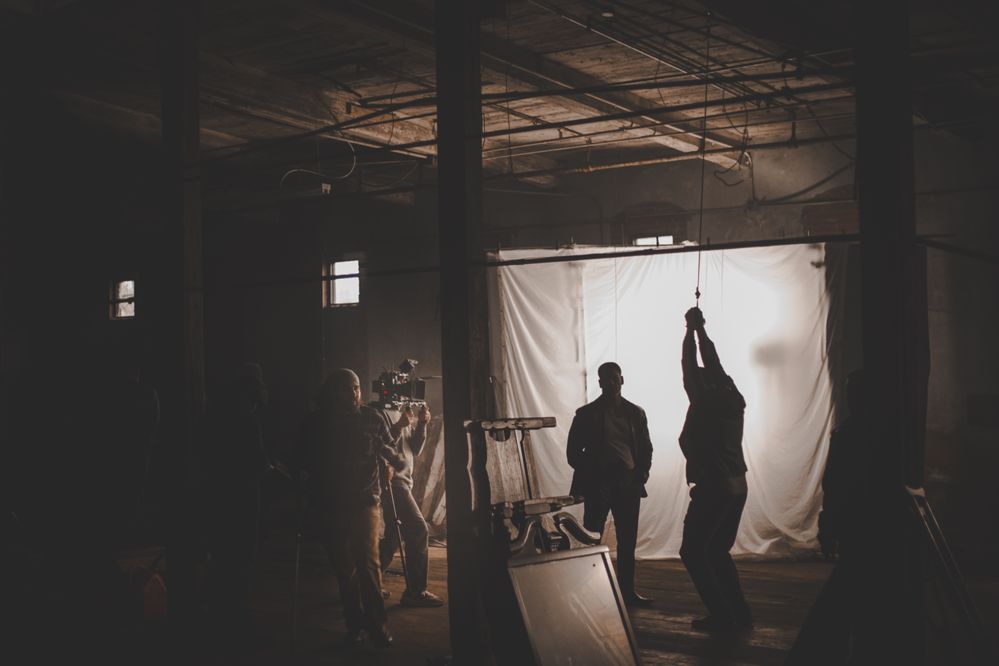 Behind the scenes of a short film shoot