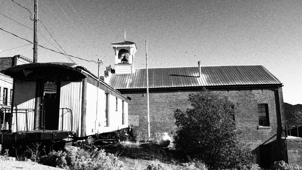 HIstroical Fire Station and caboose Virginia City.JPG