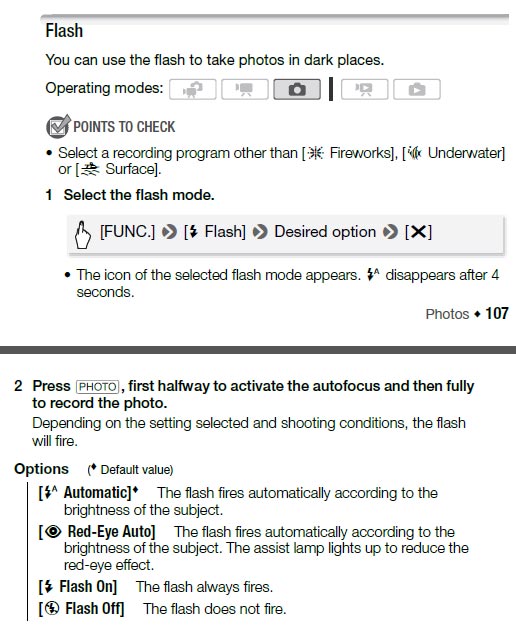 Turn Off Flash on Vixia HFM30? Canon Community