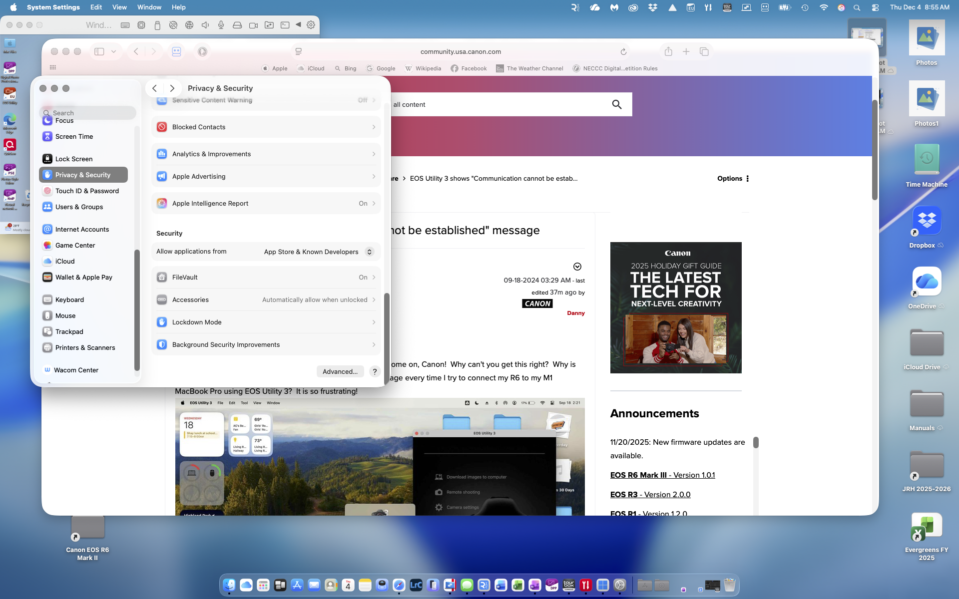 EOS Utility 3 shows "Communication cannot be estab... - Canon Community