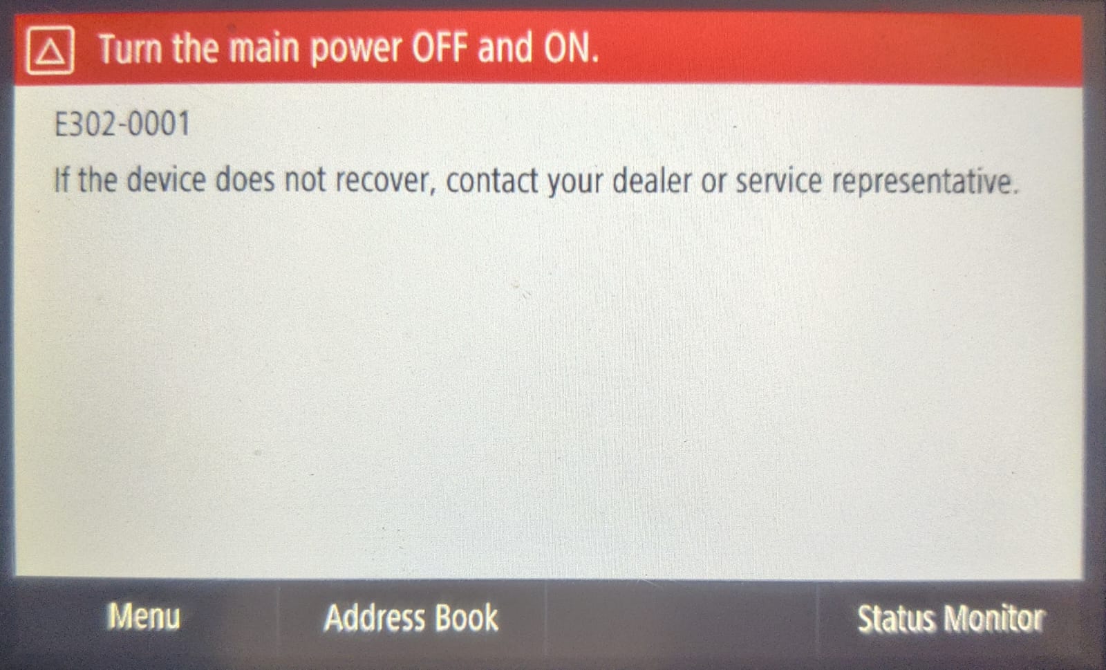 imageCLASS MF643Cdw experiencing E302-0001 - Canon Community