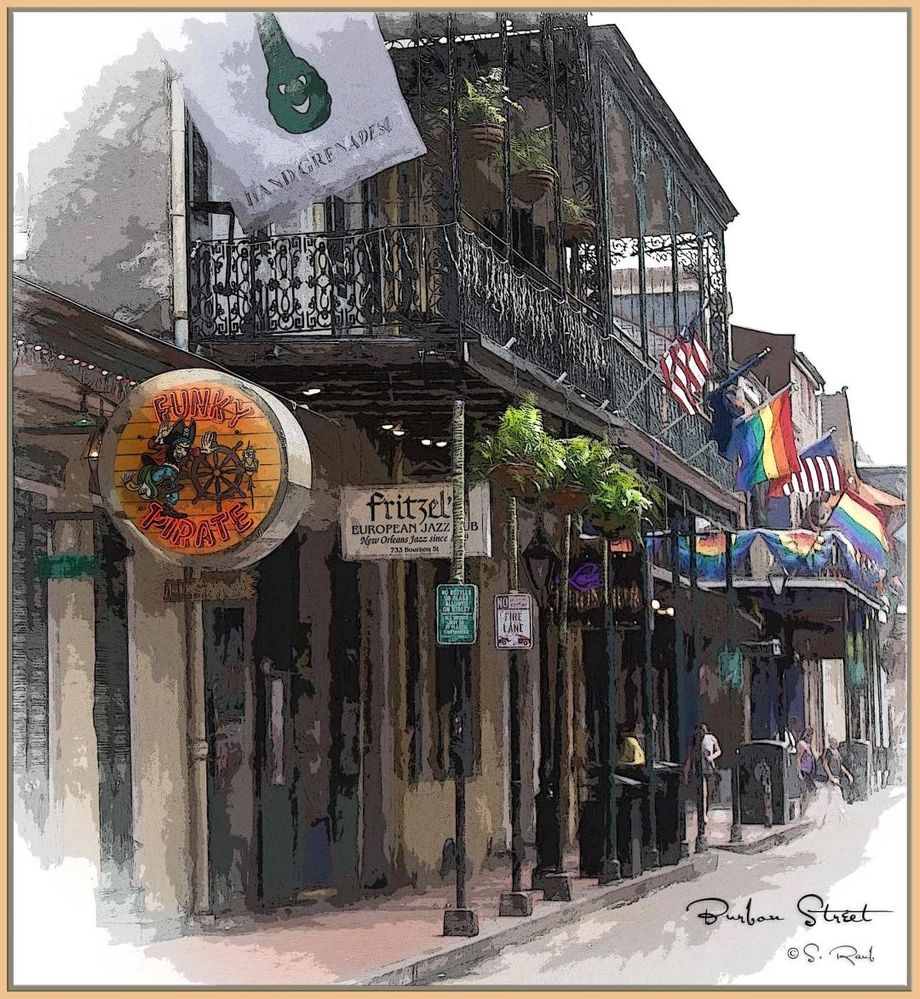 Bourbon Street, Photoshop Enhanced