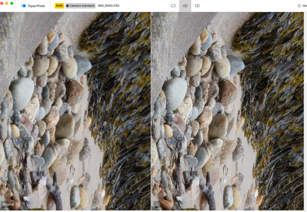 here's a section before and after in Topaz