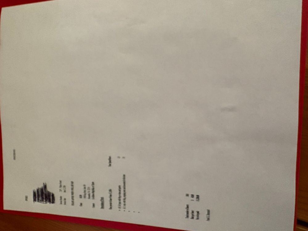About 1/3 prints vertically and the rest is blank.