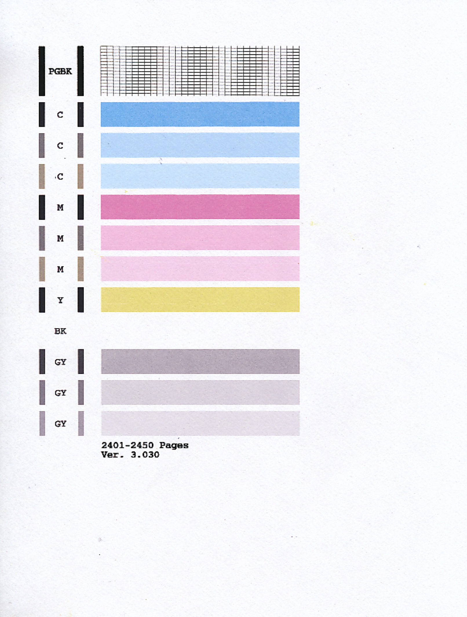 print nozzle check pattern