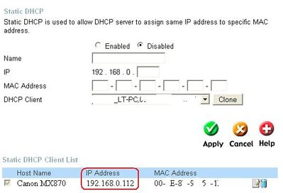 Router Static IP